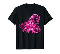 Pink Ribbon Witch Hat Halloween Breast Cancer Awareness Camiseta gráfica económica
