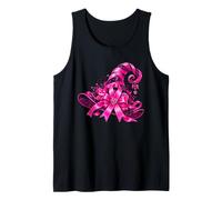 Pink Ribbon Witch Hat Halloween Breast Cancer Awareness Camiseta sin Mangas