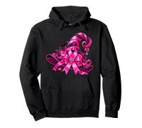 Pink Ribbon Witch Hat Halloween Breast Cancer Awareness Sudadera con Capucha