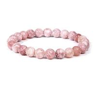 Pink Rose Crystal Quartzs Bracelets Women Natural Stone Streche Bracelet Elastic Cord Jewelry-9_23cm