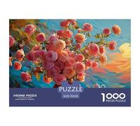 Pink Roses in A Basket A White Porcelain Teapot 1000 Piezas Cartulina Premium Rompecabezas Premium Oil Painting Antiestrés Juguete De Cumpleaños Rompecabezas Regalos para Familia Y Amigos 70x50cm/100