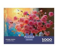 Pink Roses in A Basket A White Porcelain Teapot 1000 Piezas Cartulina Premium Rompecabezas Premium Roses Antiestrés Juguete De Cumpleaños Rompecabezas para Adultos Y Niños 70x50cm/1000pcs