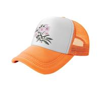Pink Roses in Bloom - Gorra de béisbol de malla estampada negra, gorra de camionero transpirable, adecuada para pesca y senderismo, Anaranjado, One Size-Large