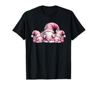 Pink Santa Gnomes In Christmas Family Outfits For Xmas Camiseta