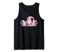 Pink Santa Gnomes In Christmas Family Outfits For Xmas Camiseta sin Mangas