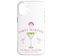 Pink Sea Shell Dirty Martini Social Club Flamingo Carcasa para iPhone 16 Plus