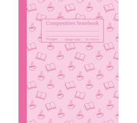 Pink Sips & Stories: College-Ruled Composition Book - 110 Pages - Fun Coffee and Book Pattern - Perfect for School, Work, or Journaling - 7.5 x 9.25 in