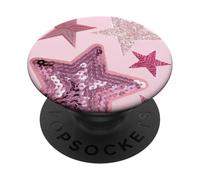 Pink Star Mosaic Y2K Stars, Linda estética Femenina PopSockets PopGrip Adhesivo