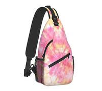 Pink Tie Dye Sling Backpack para Mujeres Hombres, Travel Hiking Daypack Crossbody Shoulder Bag Casual Sling Bags Outdoor