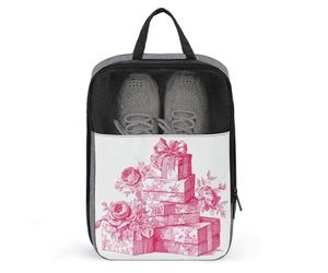 Pink Toile - Bolsa de zapatos de Navidad y flores para viajes, uso diario, bolsa de almacenamiento antipolvo para zapatos de golf