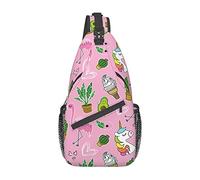 Pink Unicorn Flamingo Sling Bag, Chest Bag Daypack, Crossbody Sling Mochila para Viajes Deportes Correr Senderismo