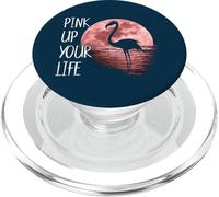 Pink Up Your Life Luna Llena roja en el mar Flamingo PopSockets PopGrip para MagSafe