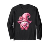 Pink Valentines GNOME Graphic For Women and Girls Cute Love Manga Larga