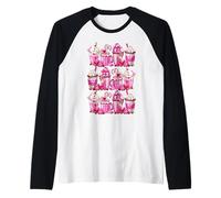Pink Valentines Latte Graphic For Teacher and Love Couples Camiseta Manga Raglan