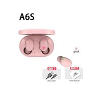 (Pink) VAORLO A6S Bluetooth 5.0 Wireless Sports Earbuds HiFi Stereo Music with Microphone Noise Cancel Headphone for All Smartphones