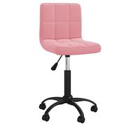 Pink Velvet Swivel Dining Chair with Gas Lift, 360 Degree Rotating Office Adjustable Height Modern Desk Chair for Home Dining Room and Study