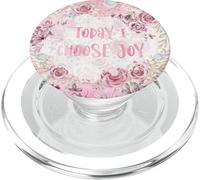 Pink Watercolor Roses Flower Today I Choose Joy PopSockets PopGrip para MagSafe