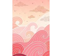 Pink Waves Lined Journal Notebook for Women & Men | 6x9 Aesthetic Notebook Diary with Swirly Clouds and Sunset Vibes for Writing, School Work, Notes, and Self-Reflection
