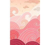 Pink Waves Lined Journal Notebook for Women & Men | 6x9 Aesthetic Notebook Diary with Swirly Clouds and Sunset Vibes for Writing, School Work, Notes, and Self-Reflection