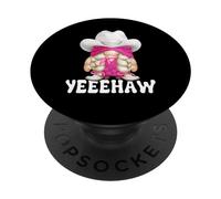 Pink Western GNOME Design For Country Girls Yeehaw Cowgirl PopSockets PopGrip Adhesivo