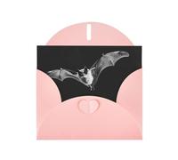 Pink WHJSHOP Bats in the Sky - Tarjeta de felicitación de papel nacarado de alta gama, doble cara, efecto perlado, hebilla de amor, sobre de papel perlado