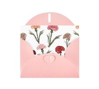 Pink WHJSHOP Carnations - Tarjeta de felicitación con impresión de amor maternal - Papel nacarado de alta gama, doble cara, efecto perlado, hebilla de amor, sobre de papel perlado