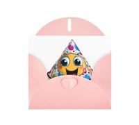 Pink WHJSHOP Caterpillar - Tarjeta de felicitación con diseño de sombrero de cumpleaños - Papel nacarado de alta gama, doble cara, efecto perlado, hebilla de amor, sobre de papel perlado