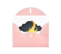 Pink WHJSHOP Flame under the dark clouds - Tarjeta de felicitación de papel nacarado de alta gama, doble cara, efecto perlado, hebilla de amor, sobre de papel perlado