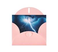 Pink WHJSHOP Lightning - Tarjeta de felicitación con diseño de rayo - Papel nacarado de alta gama, doble cara, efecto perlado, hebilla de amor, sobre de papel perlado