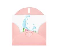 Pink WHJSHOP - Tarjeta de felicitación con diseño de gotas de agua y sandía, papel nacarado de alta gama, doble cara, efecto perlado, hebilla de amor, sobre de papel perlado