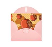 Pink WHJSHOP - Tarjeta de felicitación con estampado de hámster pequeño - Papel nacarado de alta gama, doble cara, efecto perlado, hebilla de amor, sobre de papel perlado
