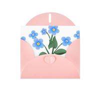 Pink WHJSHOP - Tarjeta de felicitación con texto en inglés "Don't forget I love you", papel nacarado de doble cara, con hebilla de amor, sobre de papel perlado