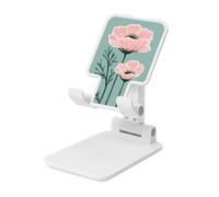 Pink Wildflowers Mid-Century Boho - Soporte plegable para teléfono celular, ángulo ajustable, altura de escritorio, portátil, compatible con todos los teléfonos inteligentes, estilo blanco