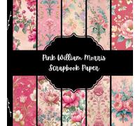Pink William Morris Scrapbook Paper, Vintage Floral Junk Journal Paper, Rose Flowers Decorative Paper, DIY Projects, Origami, Collage Sheets, Decoupage Paper
