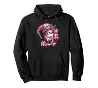 Pink Xmas GNOME with Wrapped Christmas Boxes Cute Christmas Sudadera con Capucha
