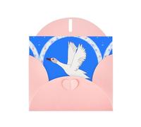 Pink YYHWHJDE Flying White Goose Prints - Tarjeta de felicitación de 15,2 x 10,2 cm, diseño moderno y único para varias ocasiones