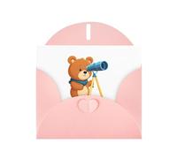 Pink YYHWHJDE Little Bear Looking at the Sky - Tarjeta de felicitación de 6 x 4 pulgadas, diseño moderno y único para varias ocasiones