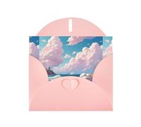 Pink YYHWHJDE Marshmallow clouds by the sea - Tarjeta de felicitación de 6 x 4 pulgadas, diseño moderno y único para varias ocasiones