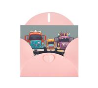 Pink YYHWHJDE - Tarjeta de felicitación con estampado de camiones monstruos de 15,2 x 10,2 cm, diseño moderno y único para varias ocasiones