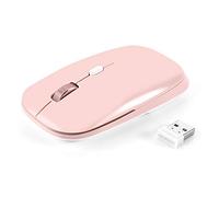 PINKCAT Ratón Bluetooth, 4.0 silencioso Bluetooth Ratón inalámbrico, para Windows, MacBook, Linux Office, Negro (Rosa)