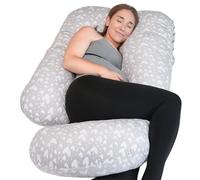 PinkFroggie Almohada para Embarazadas,Almohada de Cuerpo Entero en Forma de U y Soporte para la Maternidad,Cojin Embarazada Multifuncion Funda Ultrasuave Desenfundable y Lavable