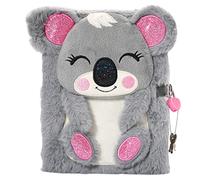 Pinkgarden Diario de Koala para niñas con candado y Llaves, Cuaderno de Koala de Felpa para niños, Diario Secreto con 160 páginas a Rayas para Escribir Dibujo, Regalos para niñas (Koala)