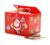 Pinkgarden Navidad Hucha de Gato de Dibujos Animados Moneda de Dinero en Efectivo Puede contraseña Banco de Dinero electrónico Caja de Ahorro Cajero automático Banco Seguro Cerraduras