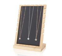 Pinkgarden Soporte de exhibición de collares de bambú, organizador de joyas de cadena, soporte de joyería ecológico, estante de joyería de mesa, vitrinas para uso doméstico y comercial (negro)