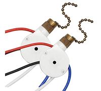 Pinkliar 2 Uds Interruptor de Luces de Ventilador ZingEar ZE-208S E89885 3 Velocidades 4 Cables Interruptor Ventilador Cadena TraccióN, Interruptor de Luces de Ventilador, Bronce