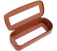 Pinkmik Bolsa de maquillaje delgada y transparente para cosméticos, bolsa de aseo con cremallera, bolsa de maquillaje pequeña y bonita bolsa organizadora para mujer (X/marrón, delgada)