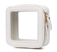 Pinkmik Bolsa de maquillaje transparente con bolsa para cepillos, bolsa de cosméticos portátil, bolsa de aseo de viaje, esencial para el coche para mujeres, Blanco, MINI-3, Bolsa de maquillaje pequeña