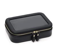 Pinkmik Bolsa de maquillaje transparente con bolsa para cepillos, bolsa de cosméticos portátil, bolsa de aseo de viaje, esencial para el coche para mujeres, Negro, M+SLIM, Juego de maquillaje de viaje