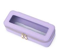 Pinkmik Bolsa de maquillaje transparente de viaje con estuche para brochas aprobado por la TSA, impermeable, organizador de cosméticos con cremallera, esencial para mujer, X/Morado, M+SLIM, Juego de