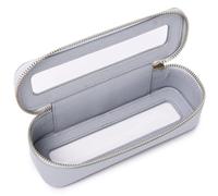 Pinkmik Bolsa de maquillaje transparente portátil para cosméticos y artículos de aseo, bolsa de maquillaje pequeña con cremallera y organizador para mujer, G/Gris, Delgado, Bolsa transparente para